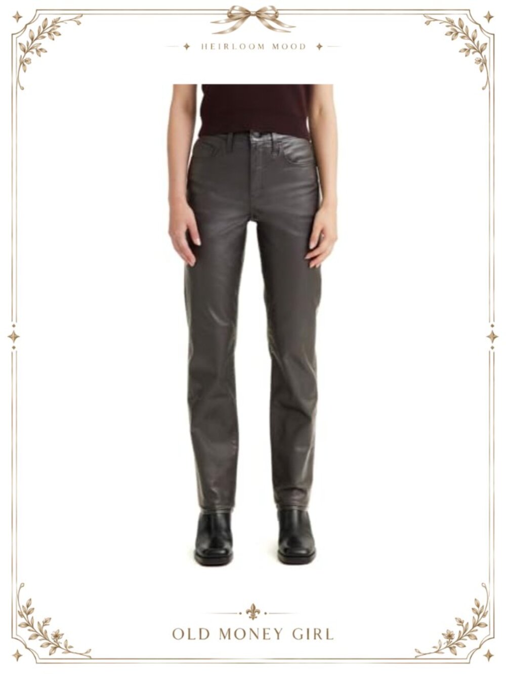 High Rise Straight Leg Jeans Mid Stretch Denim Casual